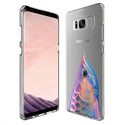Samsung Galaxy S8 Case, Soft TPU Slim-Fit Flexible Ultra-Thin Clear Case, Full-Body Rugged Bumper Print Arowana Case for Samsung Galaxy S8, Transparent