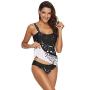 SCOCICI Swimsuit Swimwear Bikini Ocean Waves Inspired Artwork in Japanese Style