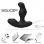 LEVETT Vibrating Anal Plug Butt Vibrator Silicone 16+3 Modes 360 Degree Rotating Head Stimulator Prostate Massager with Remote Controller Operation for Male Sex Toys(Black)