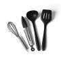 XIAMEND Silicone Kitchenware 10 Piece Non-stick Pan Set Eco-friendly Kitchen Tools (Color : Black)