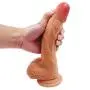 8.85 Inch Realistic Dildo, Body-Safe Material Lifelike Large Penis with Powerful Suction Cup for Hands-Free Play, Flexible Adult Sex Toys for Women