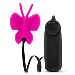 Luxe - Butterfly Teaser - Platinum Silicone Multi Speed Clitoral Stimulator - Sex Toy for Women - Sex Toy for Couples (Fuchsia)