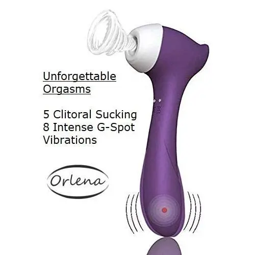 Orlena Clitoral Sucking Vibrator, G Spot Clit Dildo Vibrators Waterproof, Rechargeable Clitoris Stimulator with Suction & Vibration Patterns Sex Toys for Women (Purple)