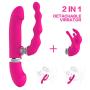 KUKALE Víbrátor Tóy 2 in 1 G Spotter Rábbitt An?l Víbrátor with 7 Modes for Silicone Waterproof Rechargeable