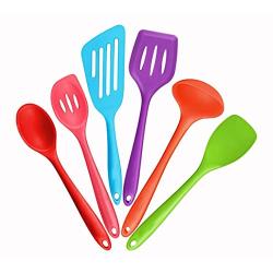 JunbosiKitchenware Silicone Kitchenware 6 Piece Set Nonstick Kitchen Tool Cooking Shovel Spoon Kitchenware