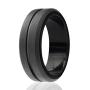ROQ Silicone Wedding Ring for Men - 4 Packs or 1 Single Ring Mens Silicone Rubber Wedding Bands, Engraved Middle Line Beveled Edge Style, Metal & Vivid Matte Colours