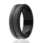 ROQ Silicone Wedding Ring for Men - 4 Packs or 1 Single Ring Mens Silicone Rubber Wedding Bands, Engraved Middle Line Beveled Edge Style, Metal & Vivid Matte Colours