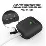 PodSkinz AirPods 2 & 1 Case [Front LED Visible] Protective Silicone Cover and Skin Compatible with Apple AirPods (Black)