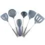 Hjyi Kitchen Cooking Stainless steel silicone kitchenware set silicone spatula spoon spoonful rice spoon non-stick pot cooking kitchenware high temperature resistance (six-piece set)