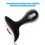 Nautime Anal Butt Plug Spiral Pattern Rehargable USB Silicone Safe Waterproof Wireless 10 Speed Frequency Vibration Settings Sex Toys black