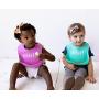 Simka Rose Silicone Bib - Waterproof Baby Bibs for Girls and Boys - Perfect for Babies and Toddlers - Easy to Clean Feeding Bibs - Set of 3 (Black/Teal/Pink)