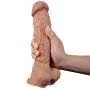 Lizhiwei2552 Different Enjoyment9.6 Inch Super Long Lifelike Massage Soft Wand Toys Liquid Silicone Body Massager with Large Balls for Women - Brown Love Story lizhiwei2552