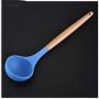 Ill NEVER BE HER Wooden Handle Color Silica Gel Kitchenware 6 Pieces Set Non-Stick Pan Silicone Kitchenware Set Cooking Shovel Spoon Tool