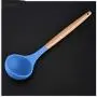 Ill NEVER BE HER Wooden Handle Color Silica Gel Kitchenware 6 Pieces Set Non-Stick Pan Silicone Kitchenware Set Cooking Shovel Spoon Tool