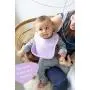 Ullabelle Set of 2 Waterproof Silicone Bibs for Girls - Minimalist Design for The Modern Parent - Easy to Clean with Wide Pocket That Prevents Stains! (Lilac/Rose)