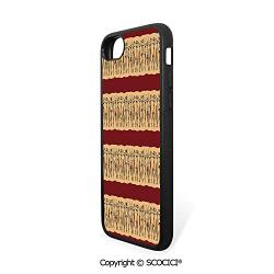 SCOCICI Non-Slip Drop Protection Smart Cell Phone Case Native Indigenous People Different Poses Tribal Ancient Culture Borders Decorative Compatible with iPhone 7