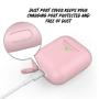 PodSkinz AirPods 2 & 1 Case [Front LED Visible] Protective Silicone Cover and Skin Compatible with Apple AirPods (Pretty in Pink)
