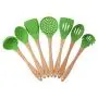 Hot 3/5/7 Pcs Silicone Kitchenware Non-Stick Set Spoon Shovel With Wooden Handle Tools 2019 New,Light Grey