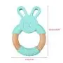 Hacloser Newborn Kids Bite Toy Infants Nursing Accessories Baby Teether Cartoon Rabbit Shape Silicone Wooden Ring Toys