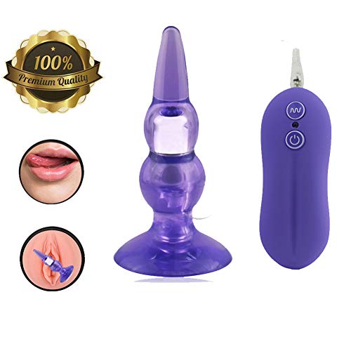 Anale Pl-UGs Beginner for Women and Men Beginner Anales Trainer Remote Control Gourd Vib Beads Silicone Massager Fun Toys Purple by Teanmy