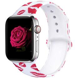 EXCHAR Compatible with Apple Watch Band 40mm 38mm 44mm 42mm Fadeless Pattern Printed Floral Bands Silicone Replacement Band for iWatch Series 5 Series 4/3/2/1 for Women Men