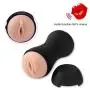 Male Sex Toys, iMiMi  Masturbator Vibrating Cup  with Sexy Moans, Pussy Cup Masturbation Adult Stroker Toys, Fully Automatic with 3D Realistic Vagina and USB Rechargeable for Men (Black)