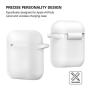 AirPods Case, Silicone Cover with U Shape Carabiner,360°Protective,Dust-Proof,Super Skin Silicone Compatible with Apple AirPods 1st/2nd (Clear)