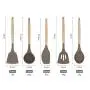 Spoon Shovel Set Wooden handle Silicone Kitchenware Set Silicone Wood Handle Kitchenware Set of 10 Nonstick Cookware Spoon Set 10 Piece Set, Kitchenware