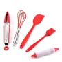 Hjyi Kitchen Cooking Silicone baking Set Silicone kitchenware non-stick pot high temperature silicone scraper cake tool (5-piece set)