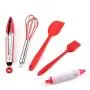 Hjyi Kitchen Cooking Silicone baking Set Silicone kitchenware non-stick pot high temperature silicone scraper cake tool (5-piece set)