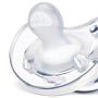 Chicco PhysioForma 100% Soft Silicone One Piece Pacifier for Babies 0-6 Months, Clear, Orthodontic Nipple, BPA-Free, 2-Count in Sterilizing Case