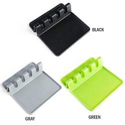 TOPmountain Silicone Spoon Holder Tableware Storage Mat Actual Multicolor Silica Gel Restaurant Kitchenware