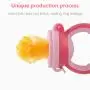 ORIY Baby Fruit Feeder Pacifier，Fresh Food Feeder, Infant Teething Toy，Silicone Pouches for Toddlers & Kids,Pink