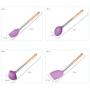 Gwjs Silicone Kitchenware, Non-stick Spatula Silicone Kitchenware Set Of 6 Kitchen Gadgets Kitchen Tools-eight Piece Set 37cm(14.5inch)