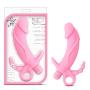 10 Vibrating Function 3 Point Stimulator - Platinum Silicone Clitoral Vaginal and Anal Vibrator - Sex Toy for Women - Sex Toy for Adults (Pink)