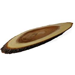 roro Hand-Crafted Long, Sustainable Wood Serving and Cutting Board with Bark, Large