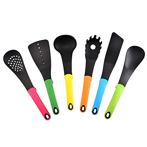 LinSHdi426 6Pcs Spatula Colander Spoon Turner Non-Stick Cooking Utensil Kitchen Tool Set Cooking Utensils Kitchen Utensil Set Kitchen Tools and Gadgets