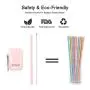 OTAGO 2 pack Collapsible Reusable Straws, Food-Grade Foldable Silicone Drinking Straw with Portable Case and Cleaning Brush, for Cold Beverage, Coffee and Smoothie. (Brown, Pink)