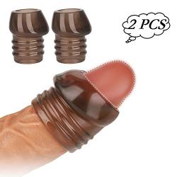 JunRP 2Pcs/Set Pên?ís Sleeves Delay ?já-cúlátion Silicone Time Lasting Forêski? Corrected Rings Pên?ís Ring Kits for Men A11