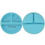 PandaEar Divided Unbreakable Silicone Baby and Toddler Plates - 3 Pack - Non-Slip - Dishwasher and Microwave Safe - FDA/LFGB Certified Silicone Blue Green Yellow
