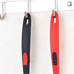HUShjsd Silicone Kitchenware 3 Piece Set, Non-stick Cooking Spatula, Household Soup Spoon Shovel Set Kitchen High Temperature Fried Shovel Kitchen Utensils,Black, Red (Color : Black)