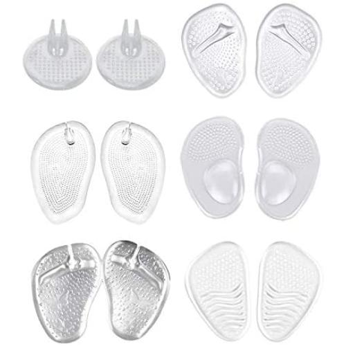 6 Pairs Flip Flop Pads, Forefoot Padding Inserts Gel Pads Flip Flop Gel Pad Pads for Flip Flops Forefoot Pad Non Slip Shoe Inserts Pads Gel Cushions Pads for Flip Flops for Sandals Flip Flop