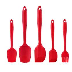 ReFaXi Silicone Scoop Brush Size Scraper Red Kitchenware 5Pcs (Red)