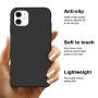 Anuck iPhone 11 Case, Anti-Slip Liquid Silicone Gel Rubber Bumper Case with Soft Microfiber Lining Cushion Slim Hard Shell Shockproof Protective Case Cover for Apple iPhone 11 6.1" 2019 - Black