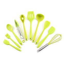 Pancake Spatula Silicone Nonstick 10Pcs Cooking Kit Cooking Baking Kitchenware Utensil Set (Color : Light Yellow)