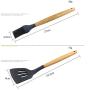 Silicone Kitchen Utensils Set 9 Piece Cooking Utensils Natural Wooden Handle Heat Resistant Non-Stick Pan Kitchenware Cookware Set Best Food Grade Silicon