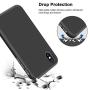 iPhone Xs Case, iPhone X Case, Anuck Soft Silicone Gel Rubber Bumper Case Anti-Scratch Microfiber Lining Hard Shell Shockproof Full-Body Protective Case Cover for iPhone X/Xs 5.8" 2018 - Black