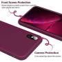 KUMEEK iPhone X/Xs Case, Soft Silicone Gel Rubber Bumper Case Anti-Scratch Microfiber Lining Hard Shell Shockproof Full-Body Protective Case Cover for Apple iPhone X/iPhone Xs-WineRed
