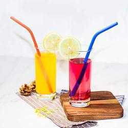 Reusable Straws 8Pcs 10" Medium Silicone Straws for 30&20OZ Yeti/Ozark/Rtic Tumblers+ 4 Brushes+ 1 Red