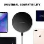 GLOUE Wireless Charger, 10W Qi-Guaranteed Wireless Charging Compatible with iPhone Xs Max/XS/XR/X/8/8 Plus, Compatible with Galaxy S9/S9+/S8/S8+/Note 8, 5W for All Qi-Enabled Phones(No AC Adapter)